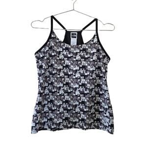 The North Face VaporWick Tank Top Black Gray Geometric Print Women Size L